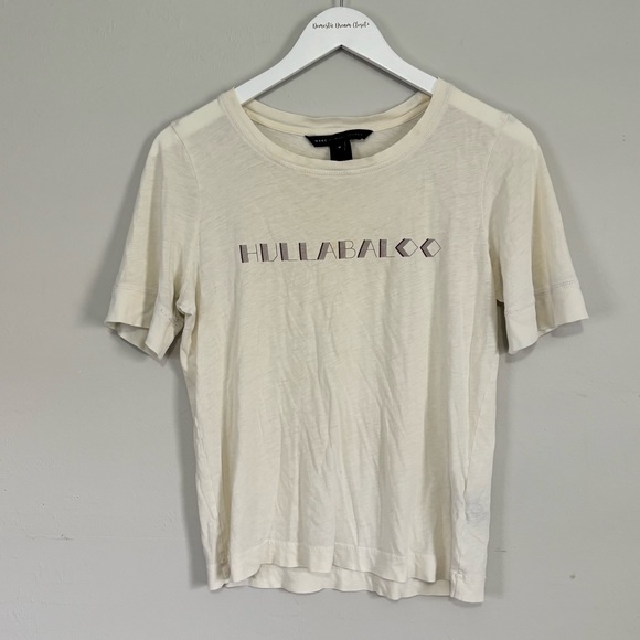 MARC BY MARC JACOBS Women’s Ivory Graphic Print HULLABALOO MARCEY Tee Size M - Picture 1 of 8